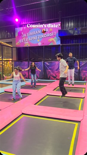 Vedika Kulkarni on Instagram: "Cousins who bounce together, stay together!🤝😂 (Cousins, trampoline park, cousins date, fun, jump) #trampolinpark #cousin #brother #sister"