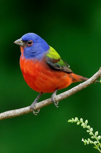 A rainbow that decided to perch. Meet the magnificent Painted Bunting! 💙💚🧡 #PaintedBunting #NaturePhotography #BirdWatching #VibrantColors #Wildlife #BirdsofInstagram #BeautifulBirds #natureisamazing❣️ | Ranger Canary