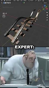 Blender 3D Noob 🆚 Expert + Curve Array 🚂 #blender3d #shorts #3dmodeling