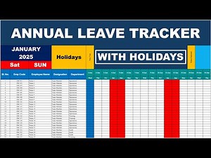 Annual LEAVE TRACKER with Holidays in Excel / Leave Tracker / Excel