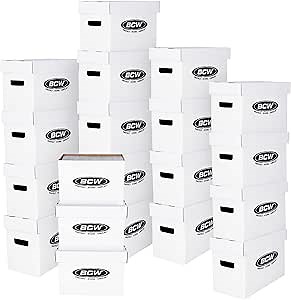 Amazon.com: BCW Short Comic Storage Box - 20 Pack | Holds 150-175 Current/Silver Age Comics | Stackable, Durable 200 lb. Strength : Office Products
