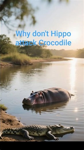 Crocodile Vs Hippo #shortfeed