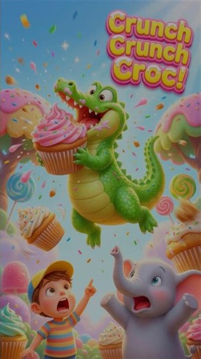 Cupcake Crocodile Crunch! 🧁🐊 Funny Kids Cartoon Song | Silly Animal Short