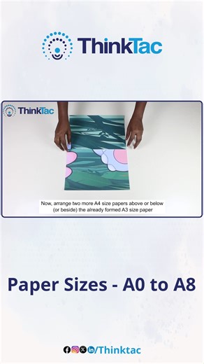 𝗧𝗵𝗶𝗻𝗸𝗧𝗮𝗰 on Instagram: "Paper Sizes - A0 to A8 | ThinkTac Ever wondered what the standard paper sizes actually are, and what the names mean? E.g., how is A4 paper different from A5, or what does A0 paper mean? Do the ratios of the sides in each of the different sizes differ? Find out, with this TACtivity, where you use A4 sheets to make the whole range of A-sized papers - A0 to A8! #kidsactivities #kidslearning #kidslearningvideos #thinktac #education #experiment #thinktac #experientiall
