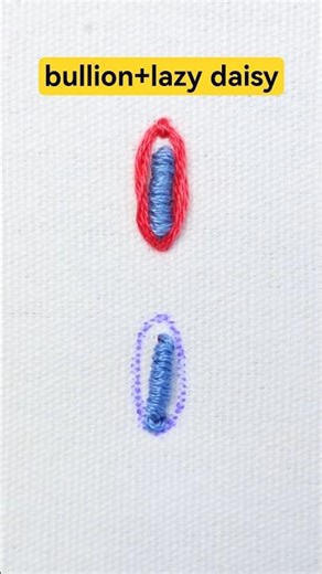 Bullion+Lazy Daisy Stitch Combo丨hand embroidery #shorts #stitch