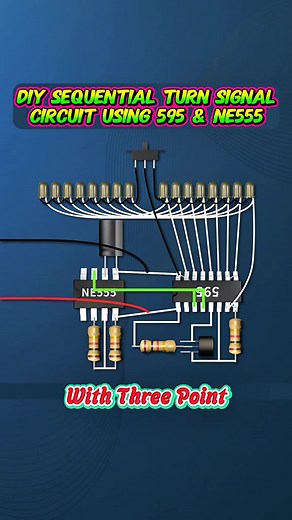 DIY Sequential Turn Signal Circuit with 595 & NE555