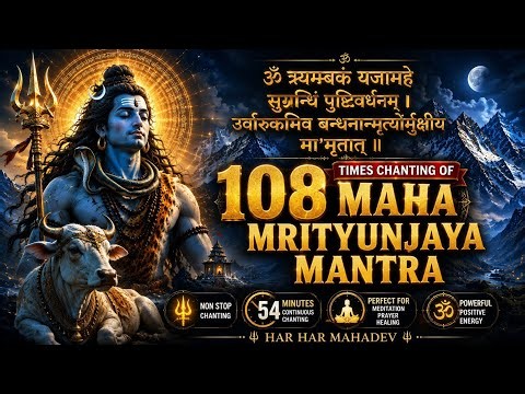 Maha Mrityunjaya Mantra 108 Times 🔱 Ai 54 Minutes Nonstop peaceful Chanting ॐ HEALS BODY & MIND
