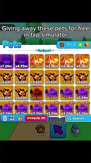 Giving away these pets for free in Tap Simulator! #roblox #gaming