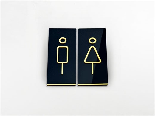 Modern Toilet Sign - Black Restroom Sign - Modern Restroom Sign - Personalized Toilet Sign - WC Signage - Elegant/unique Restroom Sign - Etsy Australia