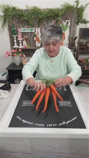 14K views · 371 reactions | Type-> Carrots 凌 for the supplies, this easy stencil DIY on a magnetic chalkboard is great for your spring home decor! What do you think? | Refresh Restyle by Debbie Westbrooks | Facebook