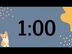 1 Minute Cute Corgi Timer with Alarm (Fun Electric Piano Tones at End)