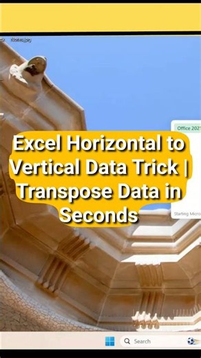 Excel Horizontal to Vertical Data Trick | Transpose Data in Seconds #excel #Transpose