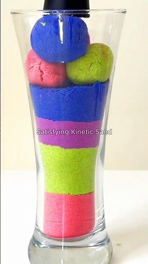 🤩 Colorful Kinetic Sand Drop and Squish Kinetic Sand Satisfying #shorts