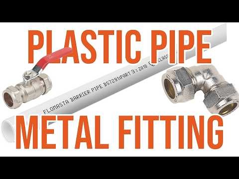 How to fit compression metal brass fittings to plastic water pipe
