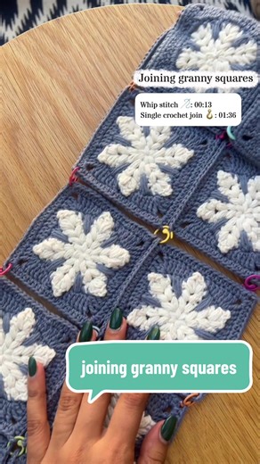 Joining Granny Squares with Whip Stitch Technique