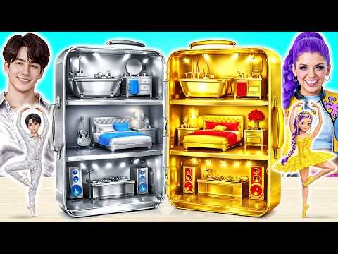 How To Build A Tiny House For K pop Ballet | GOLD vs SILVER Challenge by DiLi House