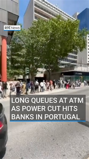 125K views · 3K reactions | People queue to use an ATM machine in Portugal as a widespread power outage disrupts the entire Iberian peninsula. REN, the operator of the Portuguese power grid, has said that the power blackout was due to a fault in the Spanish electricity grid related to a rare atmospheric phenomenon. It said this phenomenon is known as “induced atmospheric vibration”. Link in bio for live updates #rténews #portugal #spain | RTÉ News | Facebook