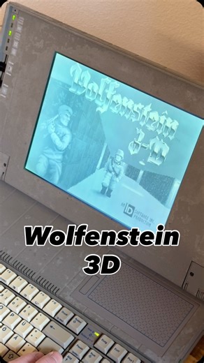 1992 Wolfenstein 3D on the olivetti D33 Laptop. #olivetti #retrogaming #retrocomputer #retrocomputing #nostalgia | Olivrea