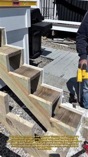 Perfect Stair Stringer Trim & Finishing | Precision Carpentry at Its Best #Woodworking #Carpentry