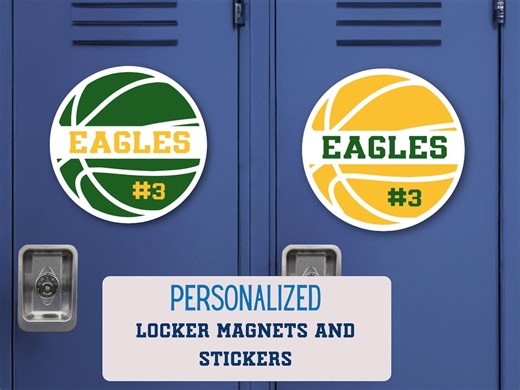 Personalized Basketball Locker Magnet Customized With Your Team Name, Colors and Player Number | Sports Team Gift | Locker Room Decor - Etsy