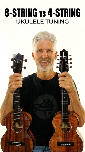 8-String vs 4-String Ukulele 🎶 What’s the tuning difference? 4-string: High G C E A 8-string: Paired strings for a bigger sound 🎸 terrycartermusicstore.com 🎓 ukelikethepros.com #ukulele #tenorukulele #kamakaukulele #ukereels | Uke Like The Pros - Learn Ukulele