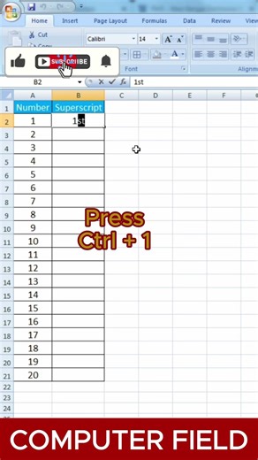 Excel Tips: Superscript in 1 click! @Expert_Bano #shorts #ytshorts