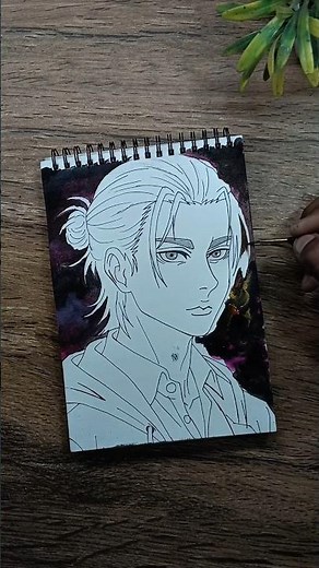 Eren Yeager Drawing 🔥 | Attack on Titan Anime Sketch Step by Step 😲 #art #ytshorts #viral #shorts