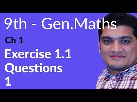 9th Class General Math, Ch 1, lec 1, Exercise 1.1 Question no 1 - Matric part 1 Gen Math