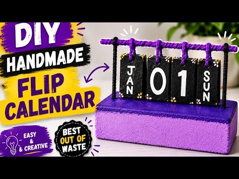 DIY Handmade✨️ Flip Calendar 📆| Easy Desk Calendar Craft 💖| Best Out of waste 🤩