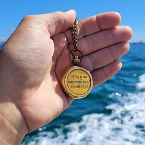 Compass Keychain - Personalized Compass - Engraved Compass - Brass Compass - Anniversary Gift, Working Compass - Gift for Her - Christmas - Etsy