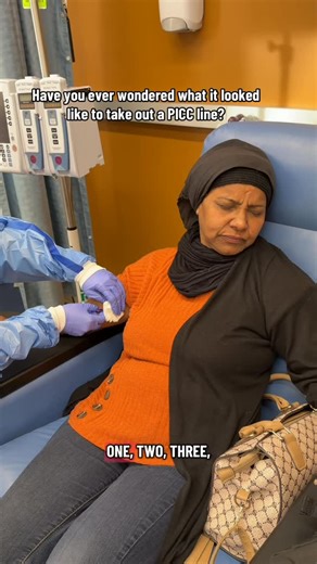 nevin shoker on Instagram: "A PICC (peripherally inserted central catheter) is a long, thin tube inserted into a vein in the upper arm and threaded into a large vein near the heart. It is used for long-term intravenous (IV) access to administer medications, fluids, and chemotherapy, or for drawing blood samples, and helps avoid frequent needle sticks. PICC lines are useful for short stints of chemotherapy but are also highly prone to infection. My mom’s PICC line got infected which could potenti