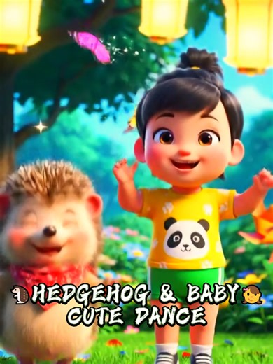 Adorable Hedgehog and Baby Dance Together