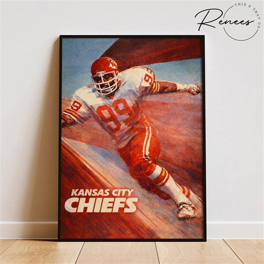 Vintage Kansas City Chiefs Art Print, Retro NFL Football Poster, Football Fan Gift, Old School Football Wall Decor - Etsy