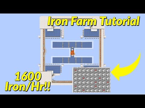 SIMPLE Efficient Quad Iron Farm Tutorial [1600 iron/hr] | Best, Easy Minecraft 1.17+ Farms!
