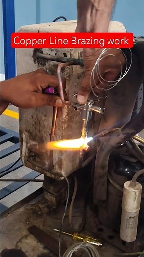 How copper line brazed? Do you know? #brazing #copperline #youtube #technical #shorts #viralvideo