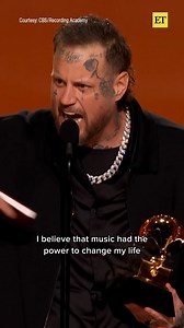 Jelly Roll credits music and God for changing his life while accepting the #GRAMMY for Best Contemporary Country Album. | Entertainment Tonight
