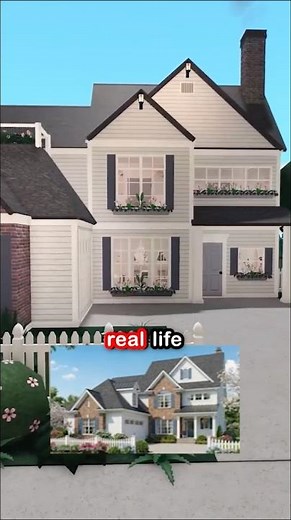 How to Build a REAL LIFE Spring House in Bloxburg! #bloxburg #roblox #shorts #robloxbloxburg