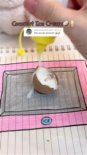 Coconut Ice Cream 🥥🍦#cute #dolls #clay