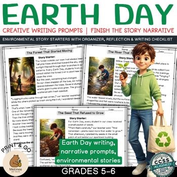 Earth Day Creative Writing Prompts | Finish the Story Narrative Grades 5–6