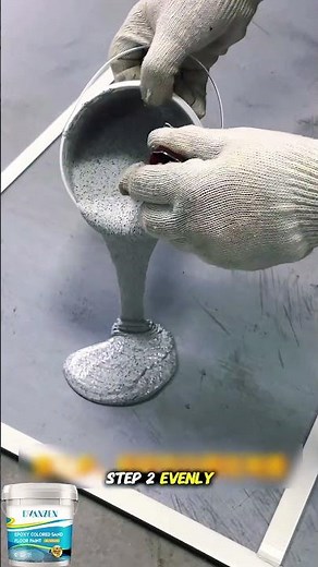 Epoxy colored sand application guide#fyp #floor #paint #floorpaint #waterproof #foryou