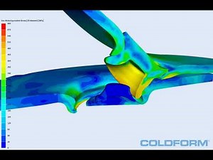 Riveting simulation with von Mises stress distribution - COLDFORM®