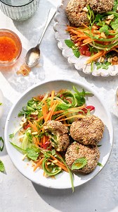 Thai-Style Air Fryer Fish Cake Salad | Competition Time! 🎉 Crispy, zesty fish cakes made easy using an airfryer and ingredients from Dunnes Stores! This is one you definitely have to save - if you’d like to be in with a chance of winning your very own 5L air fryer just head over to our Instagram page for all the entry details - www.instagram.com/dunnesstores/ #BrandPartner Serves: 4 Time: 45 mins 450g skinless white fish fillets, cut into large chunks Large handful of coriander, stalks and leav