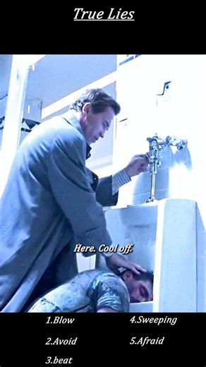 True Lies (1994) – One-Man Show: Bathroom Fight Against Two Assassins