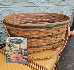 Vintage 1995 Longaberger Basket Plastic Liner, Traditions Collection Family Basket With Handle - Etsy