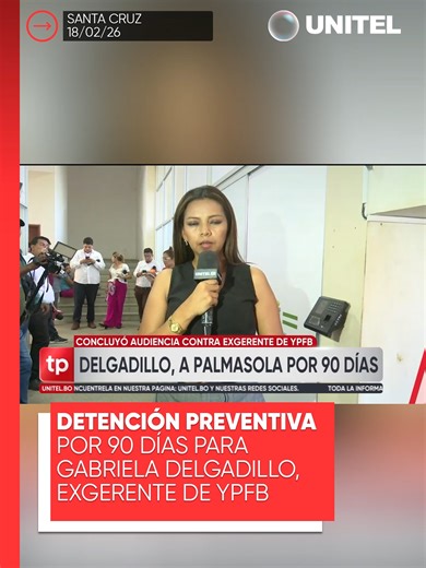La Justicia determinó 90 días de detención preventiva para Gabriela Delgadillo, exgerente de Productos Industrializados y Derivados de Yacimientos Petrolíferos Fiscales Bolivianos (YPFB), durante la audiencia de medidas cautelares instalada la tarde de este miércoles, de acuerdo con el informe recogido por UNITEL. #Unitel #Seguridad #YPFB