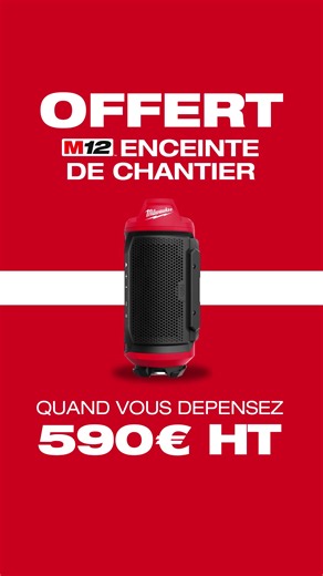 🔴 Le bon équipement, au bon moment ! Pour toute facture de plus de 590€ HT, profitez d’une Enceinte de chantier Bluetooth M12™ offerte 🎁 Un concentré de puissance dans un format compact 🔊 ⏳ Profitez de l'offre jusqu’au 31 mai 2026 👉 Pour en savoir plus, consultez le lien dans la bio #milwaukee #m12 #pro #chantier #redcompense