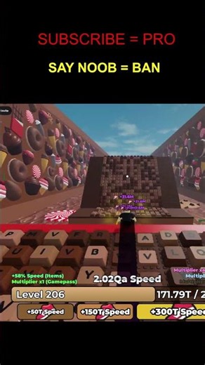 30 second candy obby speedrun with +1 speed #shorts #roblox
