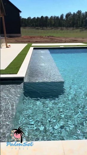 Before and after luxury pool transformation! Try this amazing cannonball transition! #palmsetpools