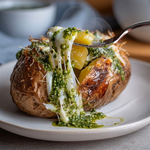 56K views · 213 reactions | 燎 Pomme de terre au four au pesto et à la mozzarella凜  Ingrédients : (pour 2 personnes) 2 grosses pommes de terre 4 c. à s. de pesto (basilic de préférence) 100 g de mozzarella, coupée en dés ou râpée ..Recette Complète | Ta cuisine | Facebook