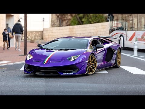 Beautiful Purple Lamborghini Aventador SVJ with Custom Exhaust - Lovely V12 Sounds !